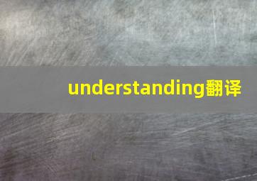 understanding翻译