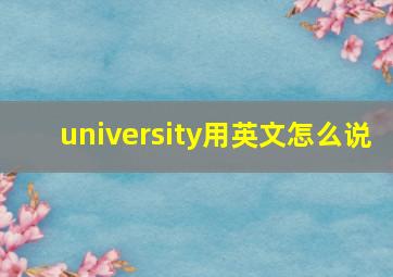 university用英文怎么说