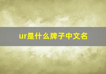 ur是什么牌子中文名