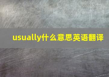 usually什么意思英语翻译