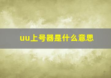 uu上号器是什么意思