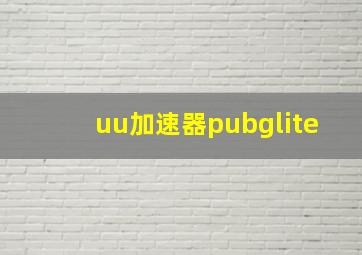 uu加速器pubglite