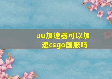 uu加速器可以加速csgo国服吗