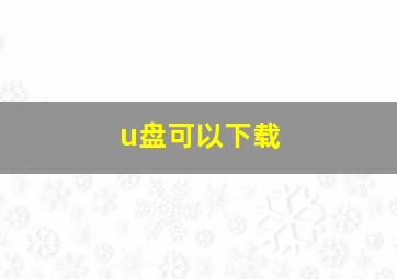 u盘可以下载