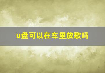 u盘可以在车里放歌吗