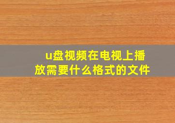 u盘视频在电视上播放需要什么格式的文件