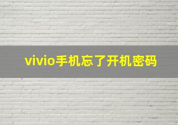 vivio手机忘了开机密码