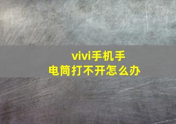 vivi手机手电筒打不开怎么办