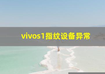 vivos1指纹设备异常