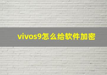 vivos9怎么给软件加密