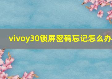 vivoy30锁屏密码忘记怎么办