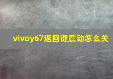 vivoy67返回键震动怎么关