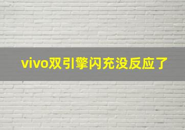 vivo双引擎闪充没反应了