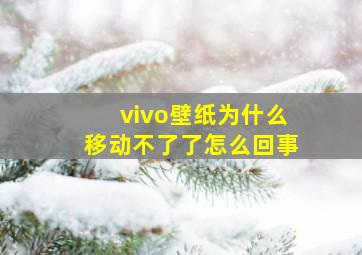 vivo壁纸为什么移动不了了怎么回事