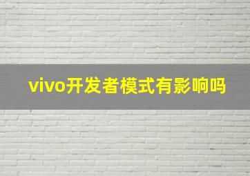 vivo开发者模式有影响吗