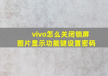 vivo怎么关闭锁屏图片显示功能键设置密码