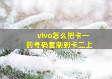 vivo怎么把卡一的号码复制到卡二上