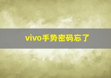 vivo手势密码忘了