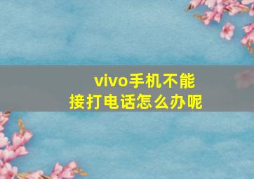 vivo手机不能接打电话怎么办呢