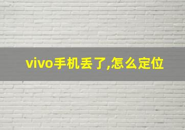 vivo手机丢了,怎么定位