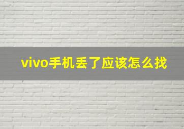 vivo手机丢了应该怎么找