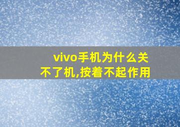 vivo手机为什么关不了机,按着不起作用