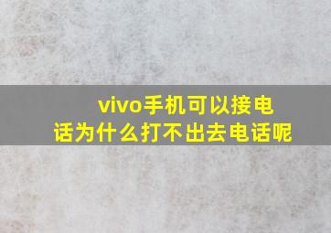 vivo手机可以接电话为什么打不出去电话呢