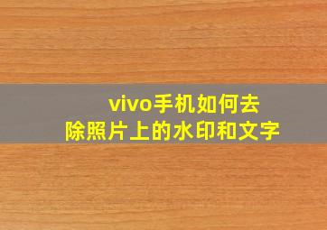 vivo手机如何去除照片上的水印和文字