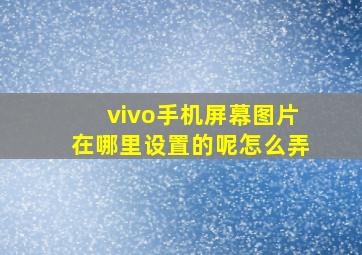 vivo手机屏幕图片在哪里设置的呢怎么弄