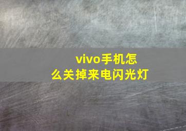 vivo手机怎么关掉来电闪光灯