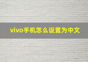 vivo手机怎么设置为中文