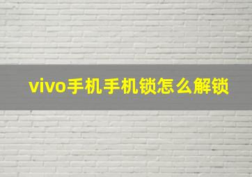 vivo手机手机锁怎么解锁