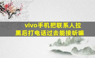 vivo手机把联系人拉黑后打电话过去能接听嘛