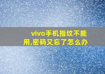 vivo手机指纹不能用,密码又忘了怎么办