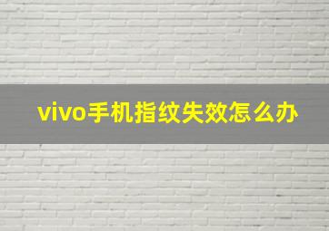 vivo手机指纹失效怎么办