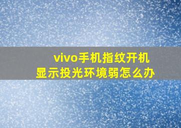 vivo手机指纹开机显示投光环境弱怎么办