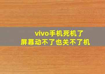 vivo手机死机了屏幕动不了也关不了机