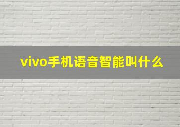 vivo手机语音智能叫什么