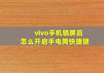 vivo手机锁屏后怎么开启手电筒快捷键