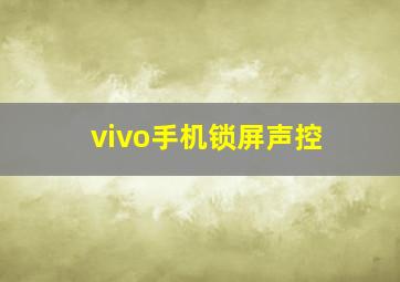 vivo手机锁屏声控