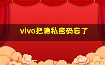 vivo把隐私密码忘了