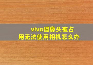 vivo摄像头被占用无法使用相机怎么办