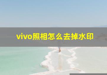 vivo照相怎么去掉水印