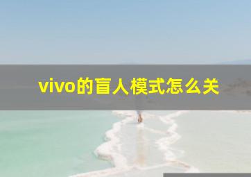 vivo的盲人模式怎么关