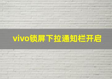 vivo锁屏下拉通知栏开启