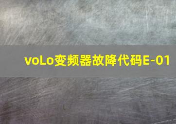 voLo变频器故降代码E-01