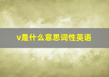 v是什么意思词性英语