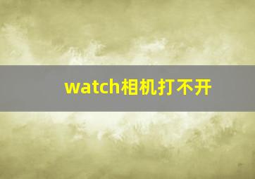 watch相机打不开