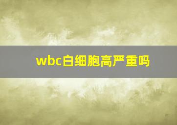 wbc白细胞高严重吗