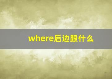 where后边跟什么